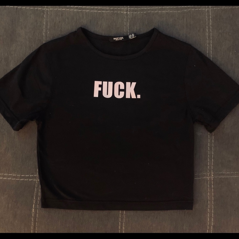 Black Cropped Statement Tee